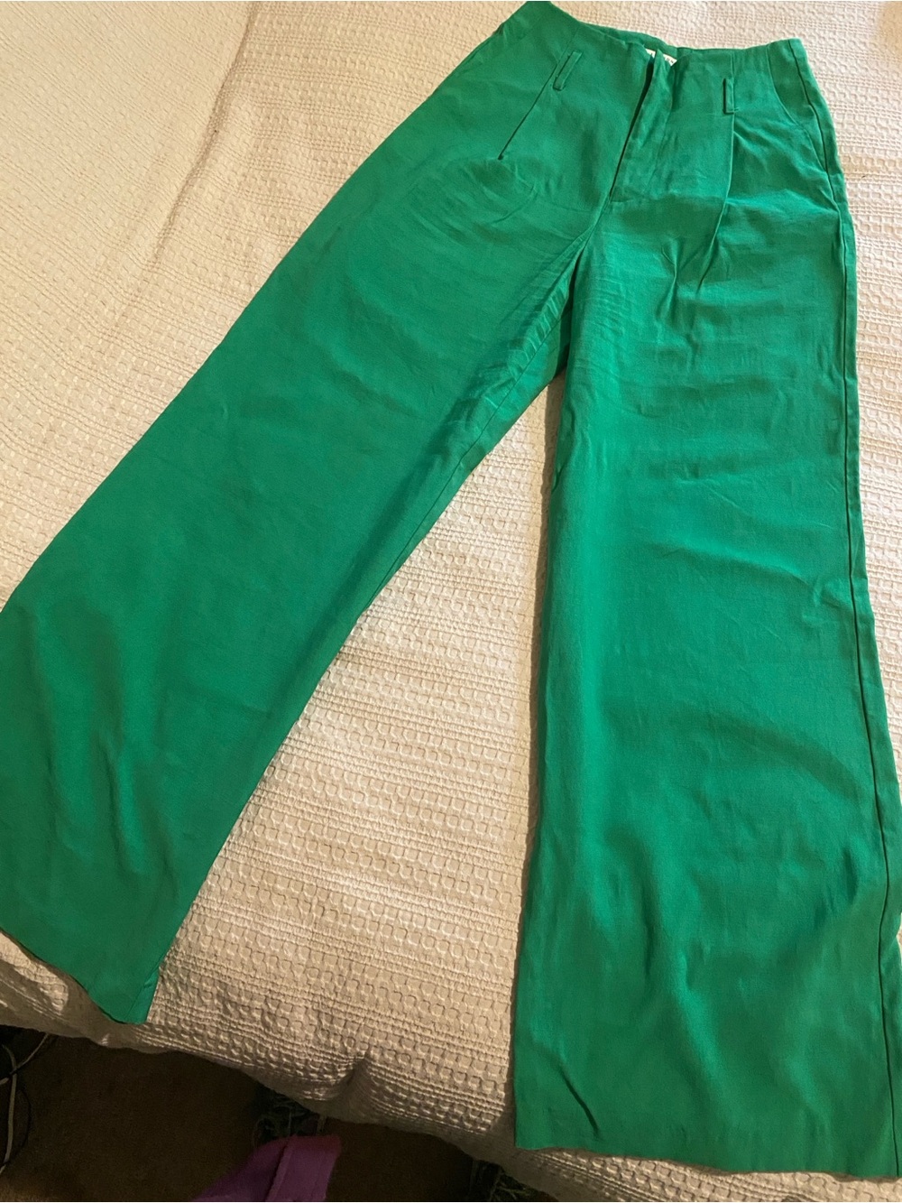 Ellison Emerald Green Wide-Leg Trousers